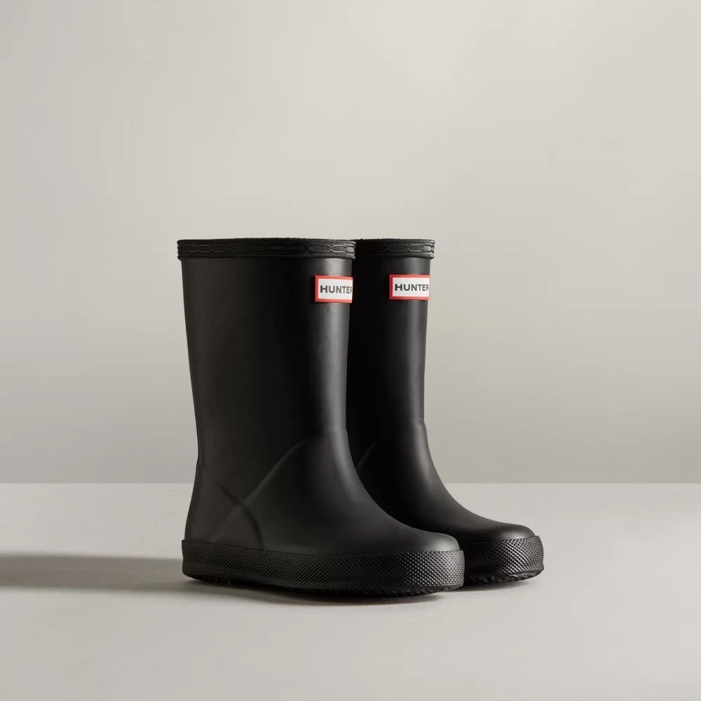 Hunter Original Kids First Classic Black Rain Boots Toddler Size 8 Boy / 9 Girl